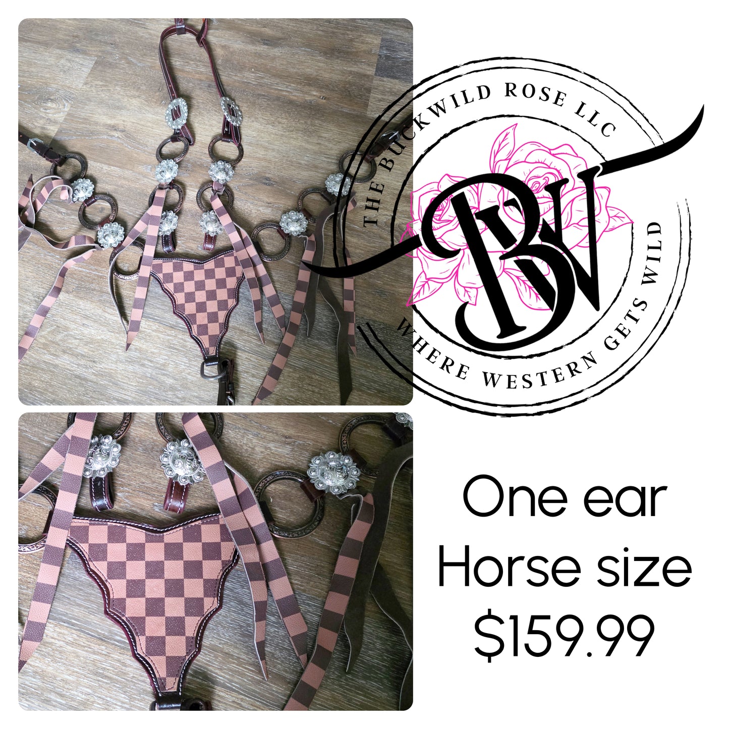 Tan/Brown checkered ring set