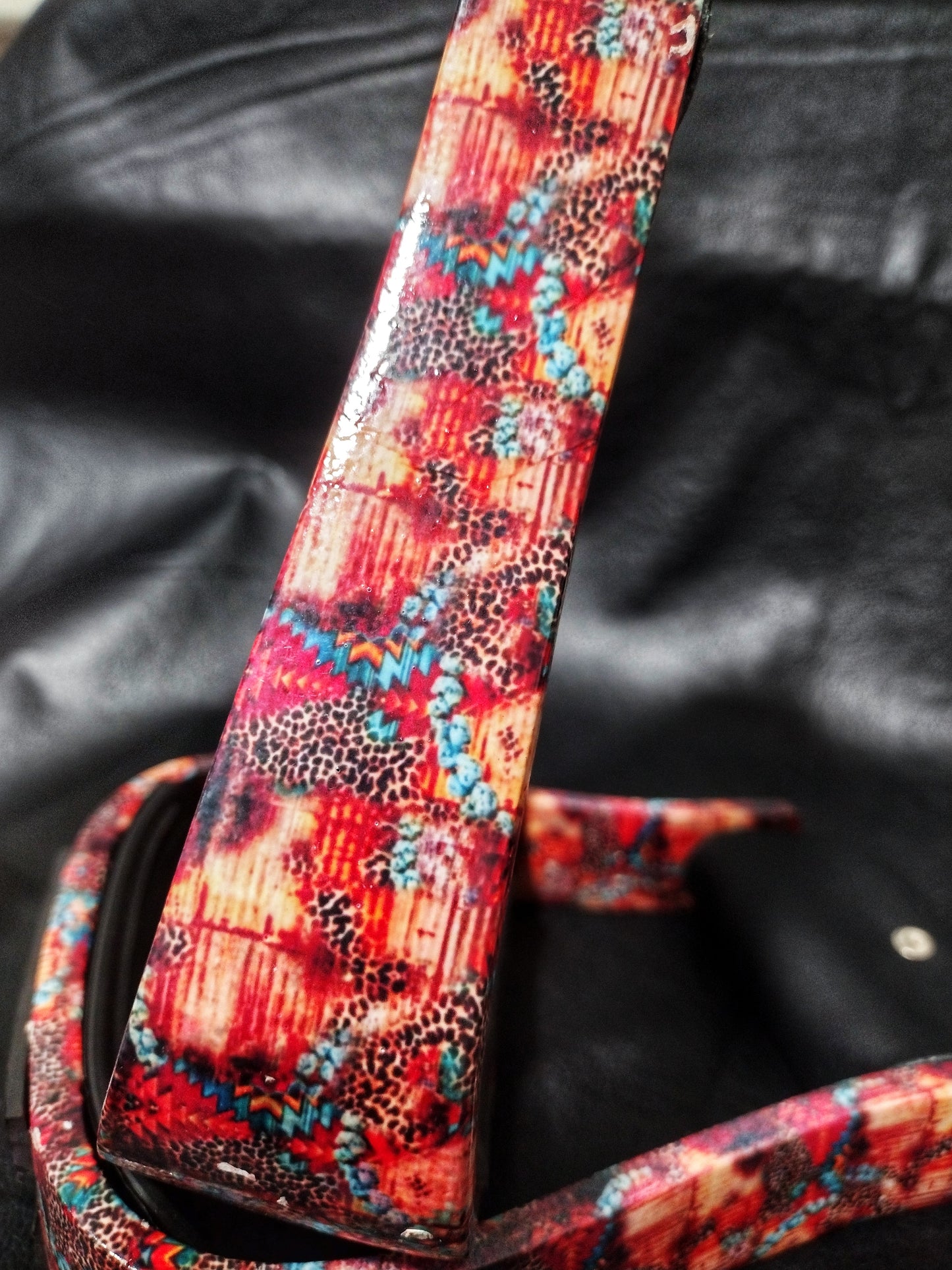 SALE Custom cheetah turquoise Aztec stirrups