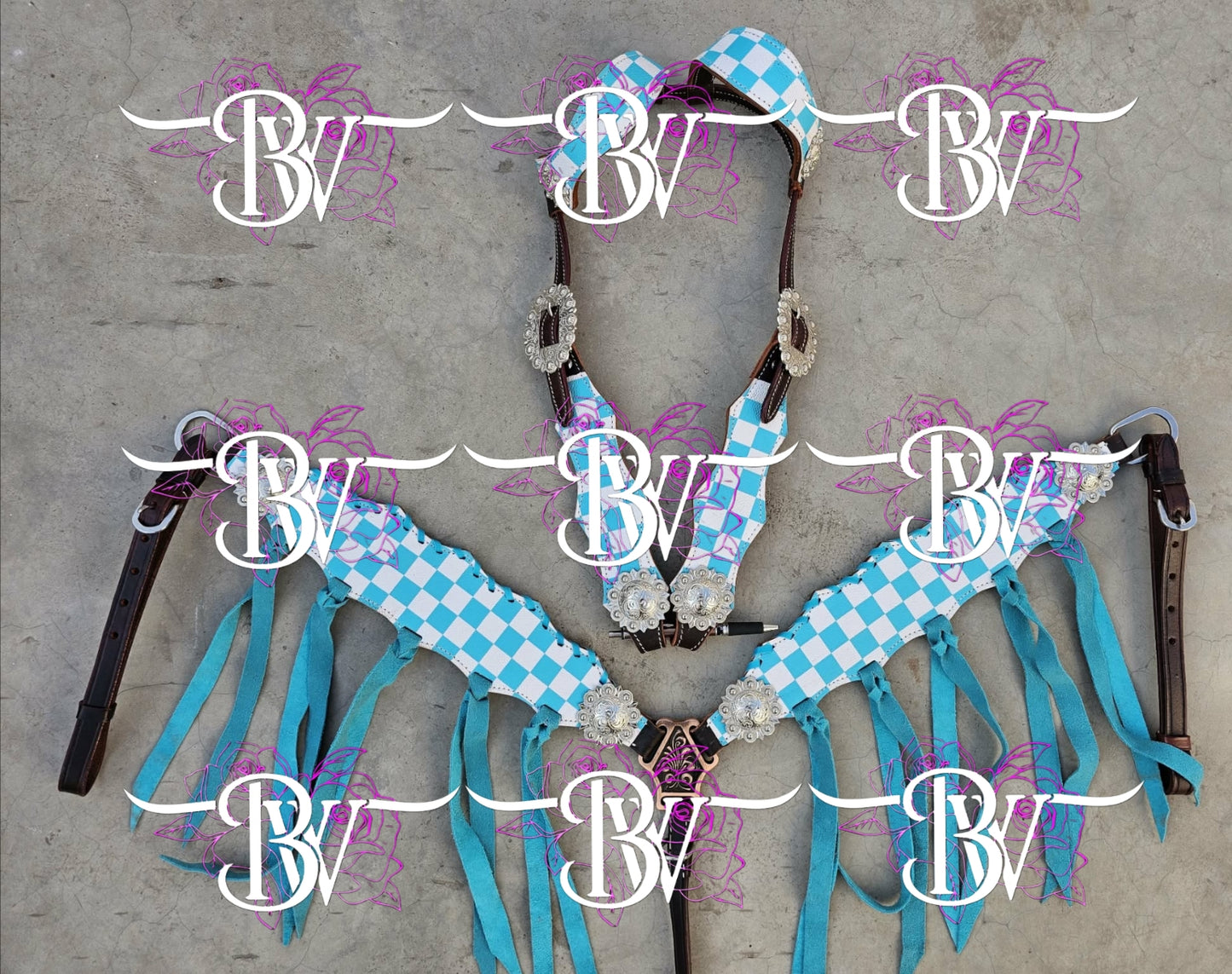 Teal/Turquoise Headstall Set