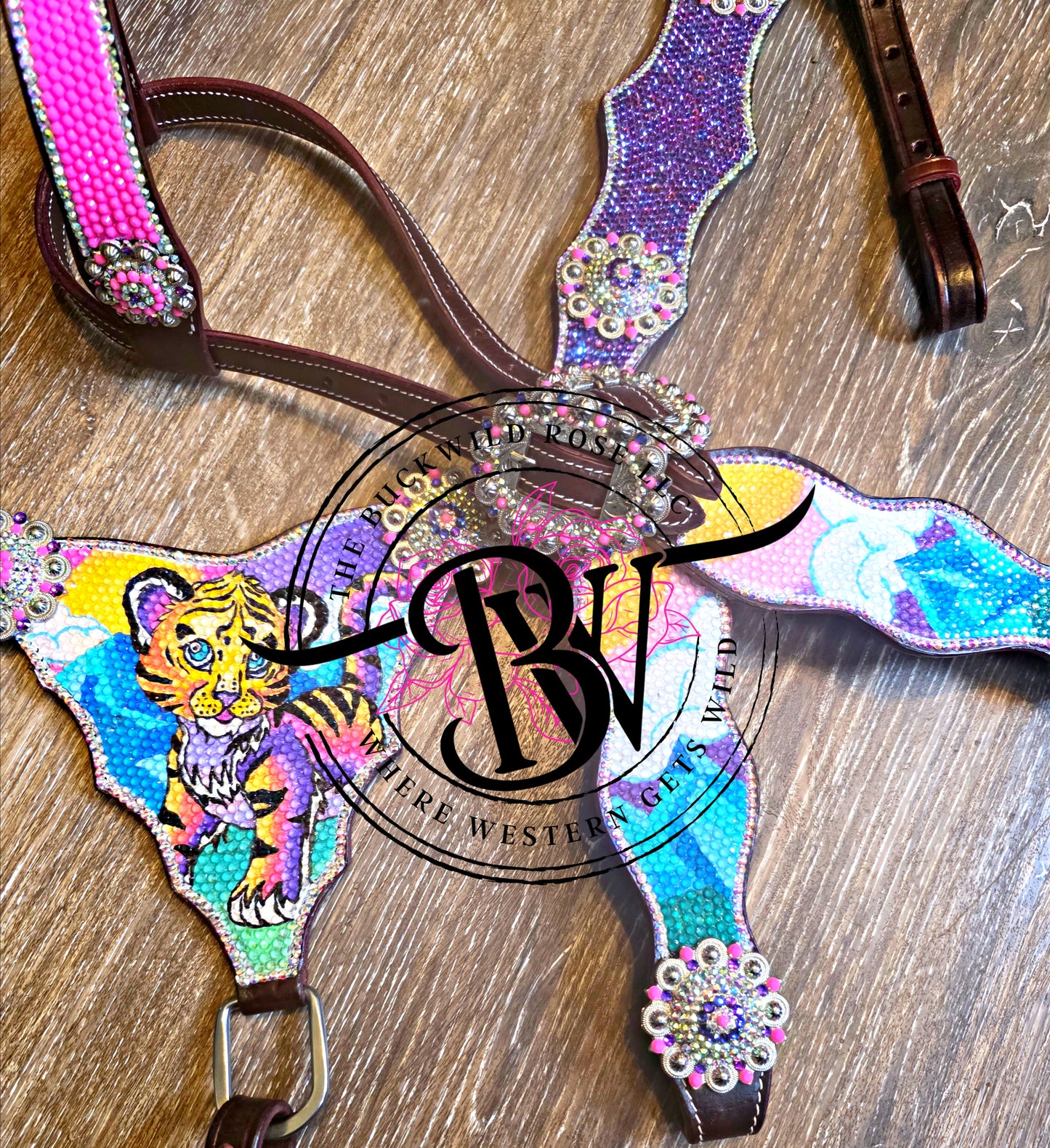 Custom Bling Headstall and breast collar set