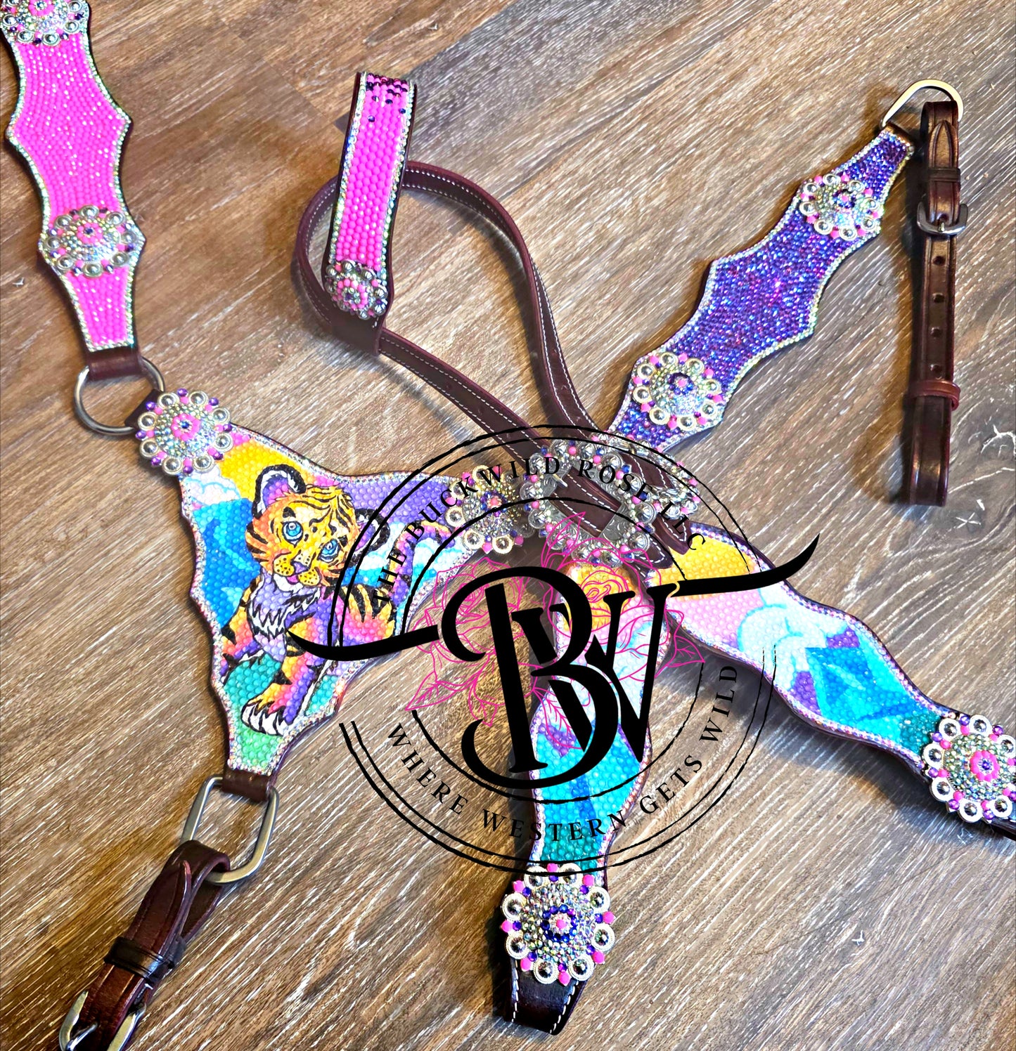 Custom Bling Headstall and breast collar set