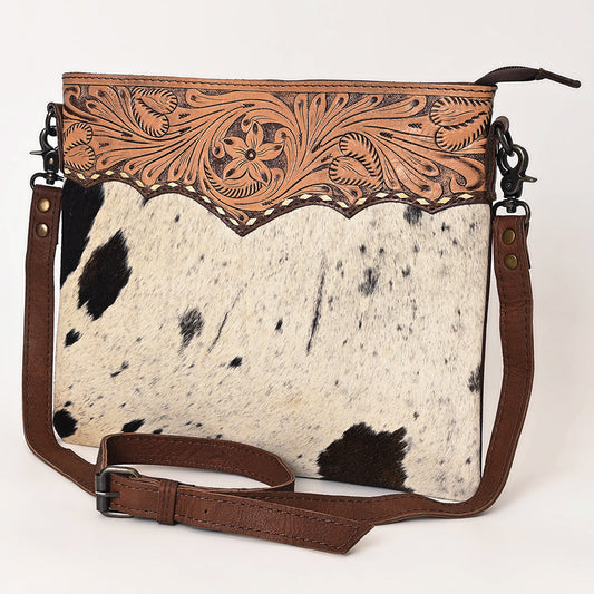 Stunning tooled leather cowhide purse