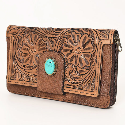 Tooled leather wallet