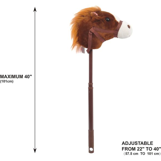 Adjustable Plush Stick Horse without Sound Effects