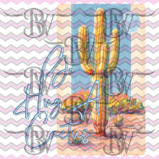 Hug a cactus SVG/PNG