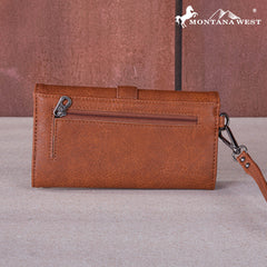 Brown floral montana west wallet