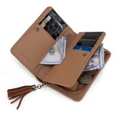 Montana West Tooled Aztec Denim Bi-Fold Wallet