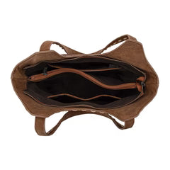Trinity Ranch Genuine Hair-On Cowhide Tooled Concealed Carry Tote