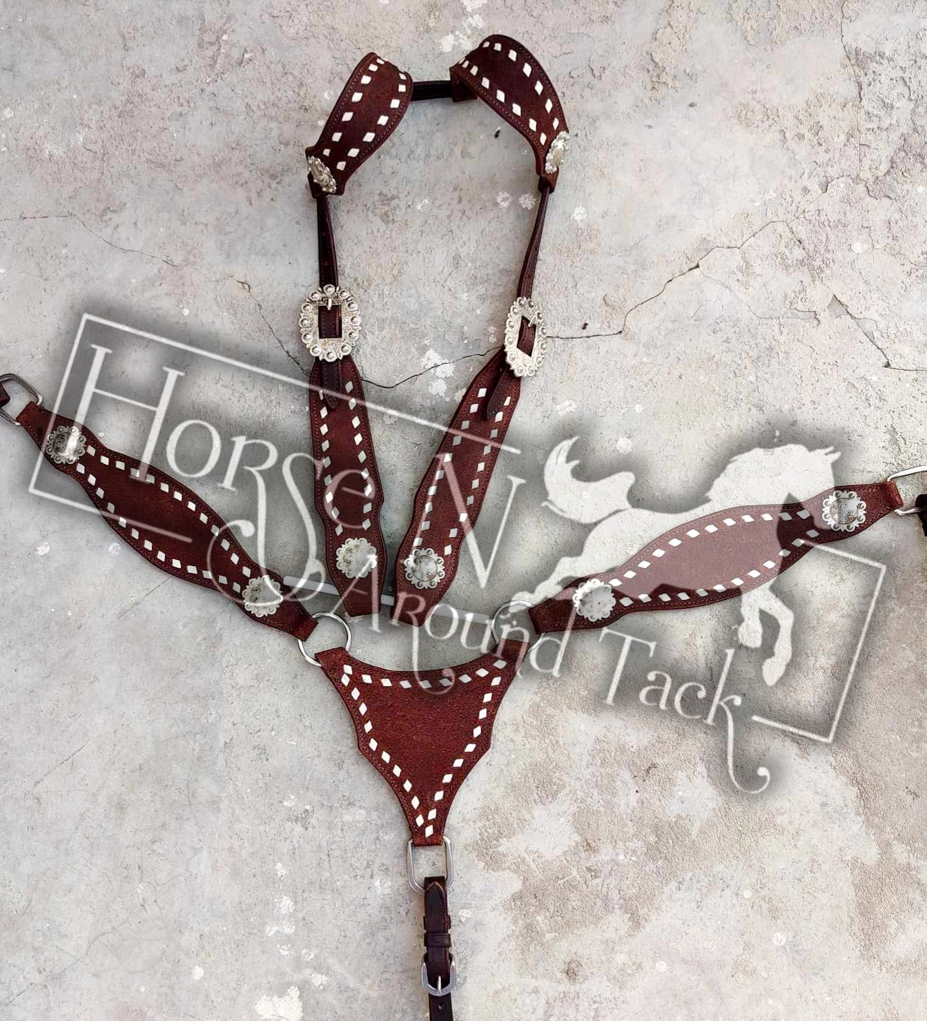 Made to order rough out headstall and breastcollar set