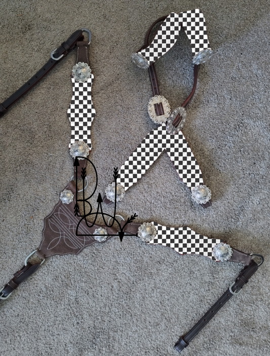 Horse size made to order headstall set