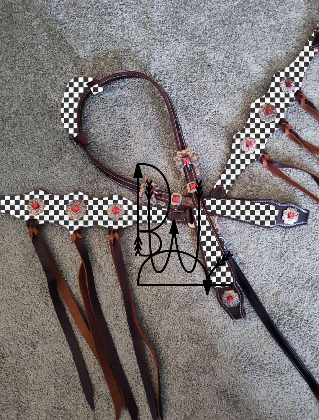 Made to order headstall and breastcollar set