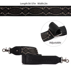 Montana West Western Guitar Style Tooled Crossbody Strap