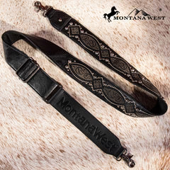 Montana West Western Guitar Style Tooled Crossbody Strap