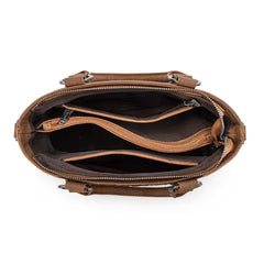 Trinity Ranch Floral Tooled Fringe Tote/Crossbody - Brown