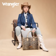 Wrangler Leopard Print Wide Tote Bag/Crossbody