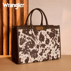 Wrangler Carry-All Large Tote Work Tote /Crossbody - Cow-Coffee
