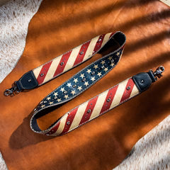 Montana West Western Guitar Style Vintage American Flag Color Crossbody Strap