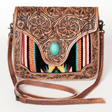 Stunning tooled saddle blanket crossbody