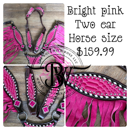 Vibrant pink headstall set
