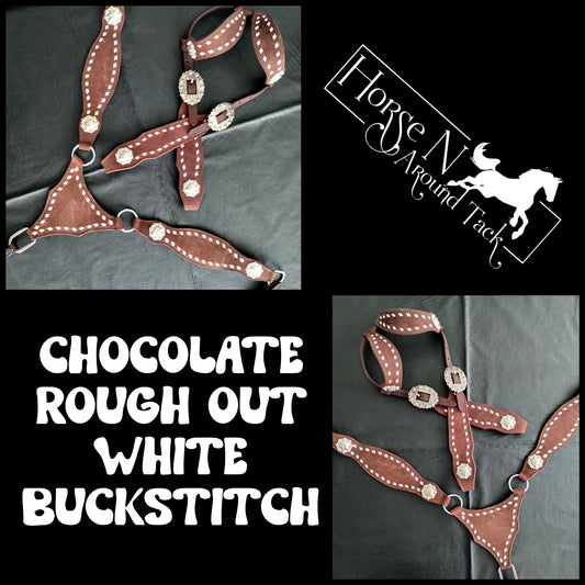 SALE Chocolate Rough Out headstall set
