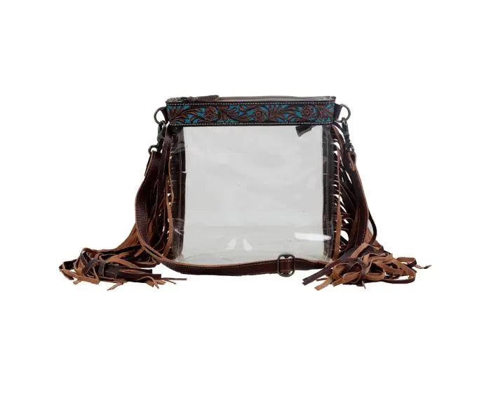 Clear fringe crossbody