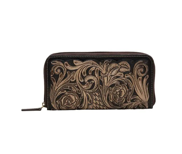 Floral tooled wallet